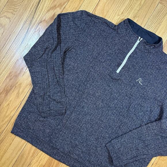 Rhoback Men’s Size XL Herringbone Jacquard Gray Performance Q-Zip Pullover - Picture 3 of 16